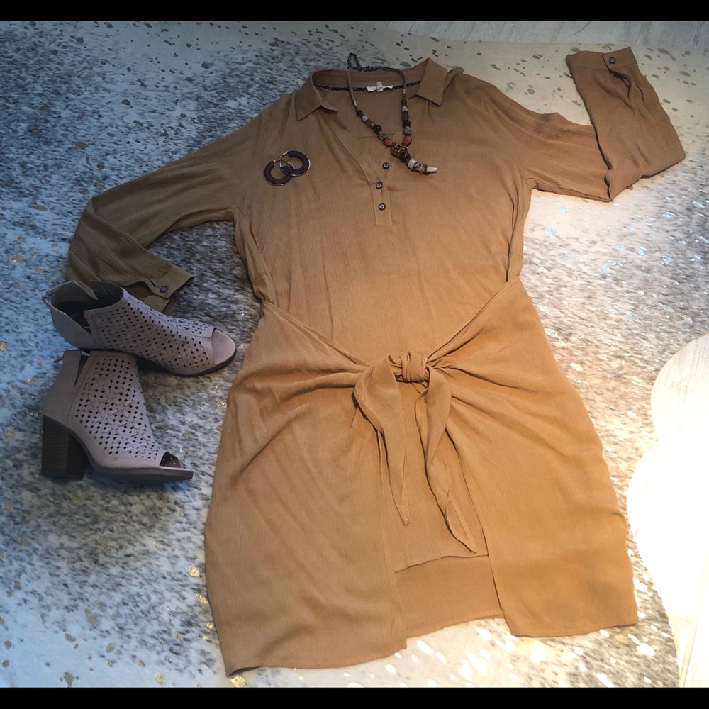 Mystree Rayon Tie-front Tunic/mini dress